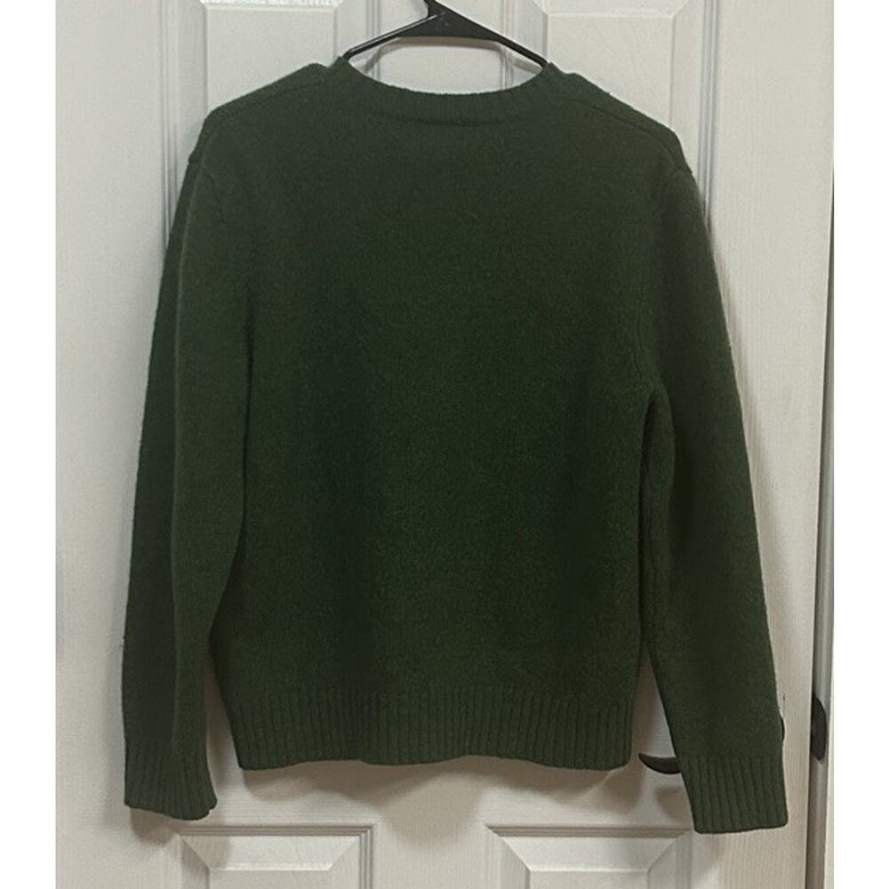 LL Bean Casual Green Sweater 100% Shetland Wool Sz Medium EUC - Picture 5 of 8